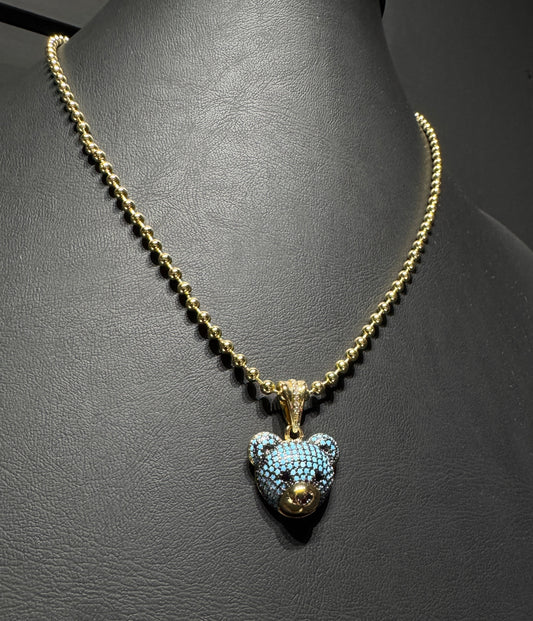 Collar oso azul