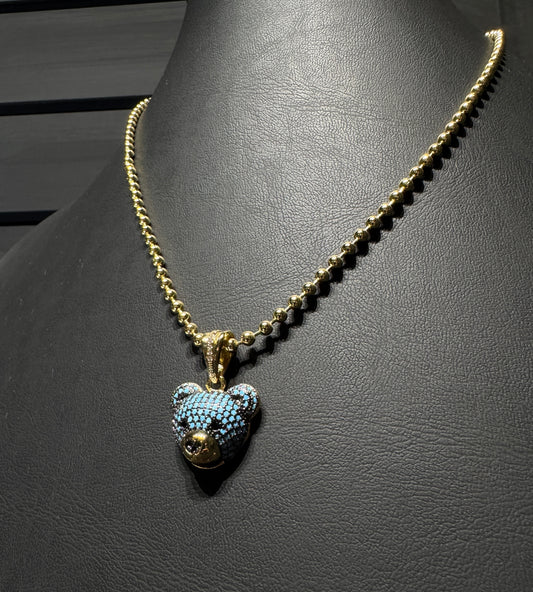 Collar oso azul